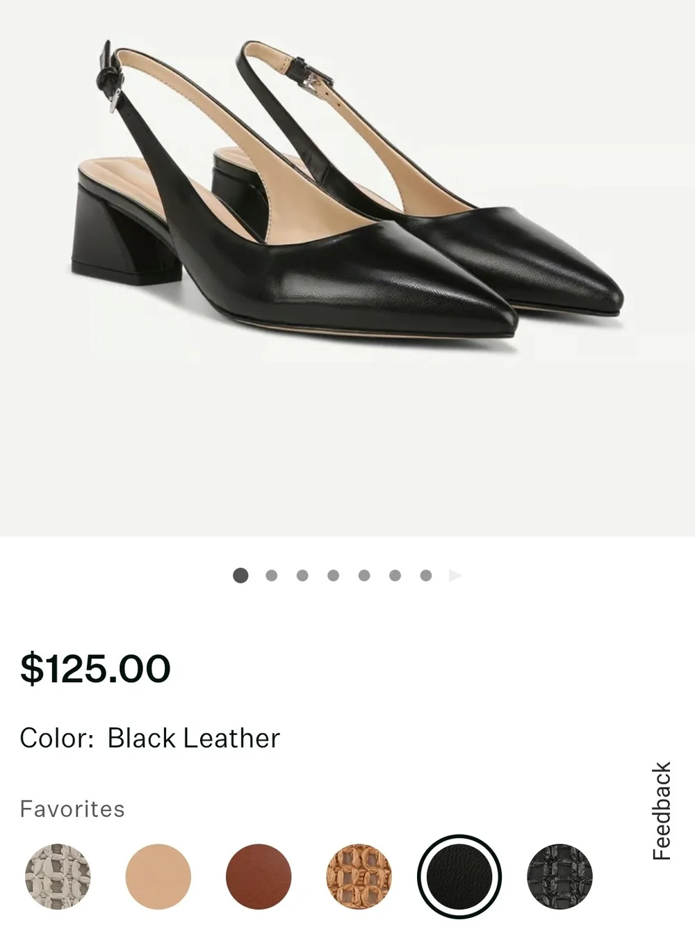 Franco Sarto Black Pointed-Toe Slingback Heels